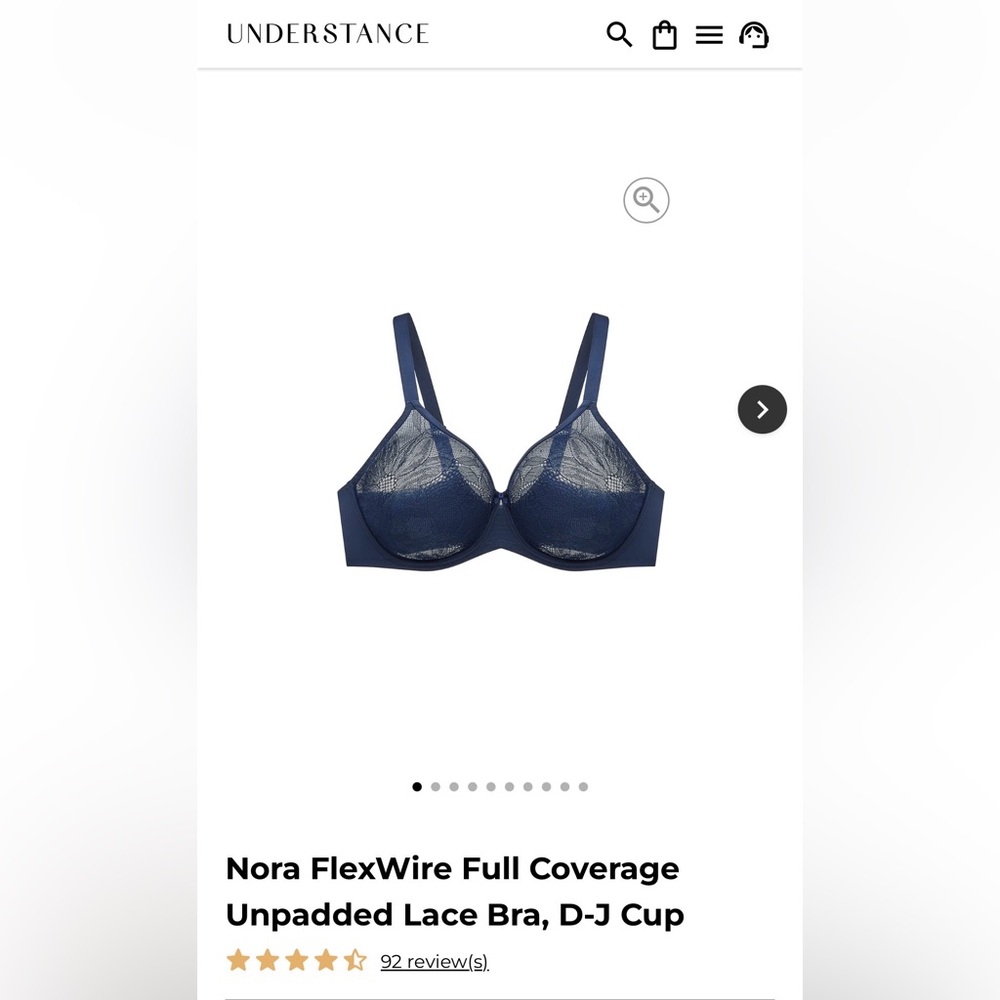 Understance Navy Lace Unpadded Bra NWOT